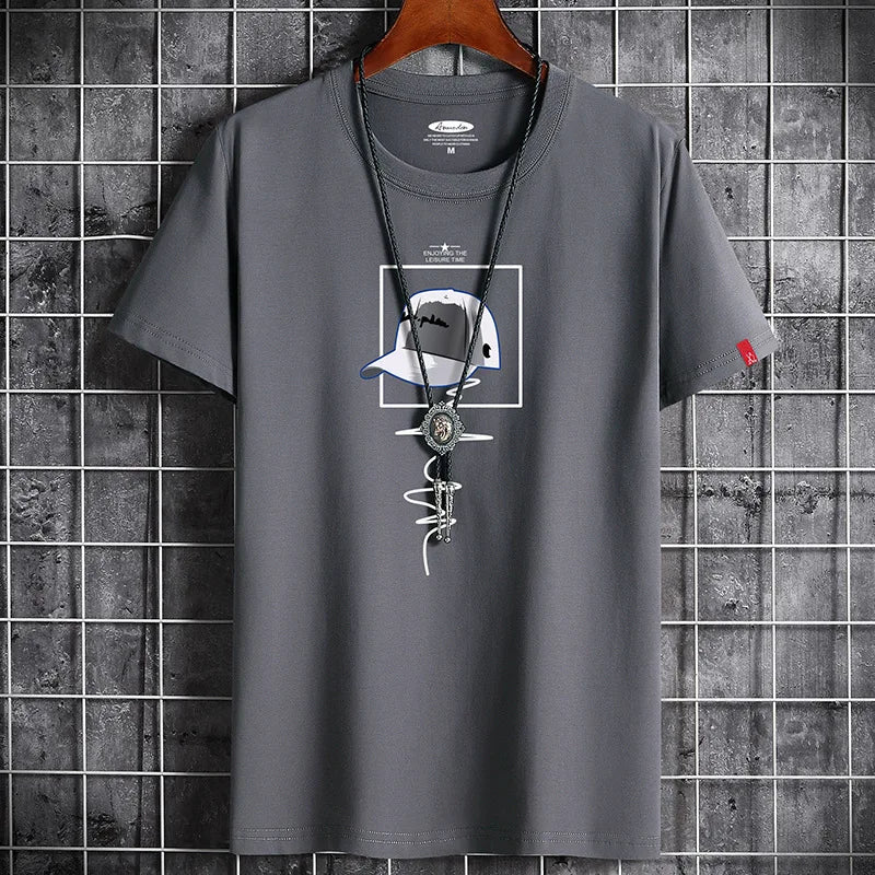Men's Oversized T-Shirt – Fitness O-Neck Tee in Sizes S–6XL