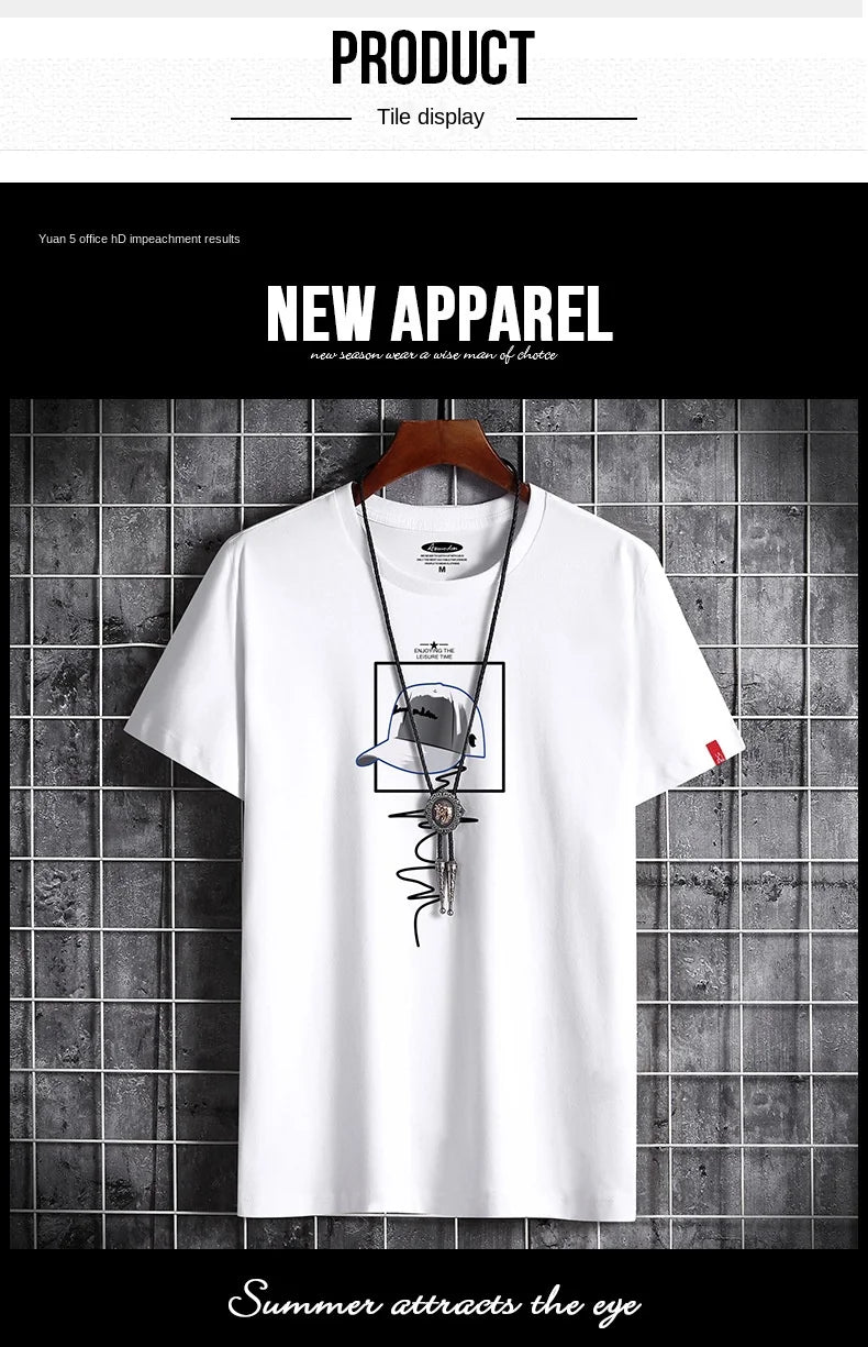 Men's Oversized T-Shirt – Fitness O-Neck Tee in Sizes S–6XL