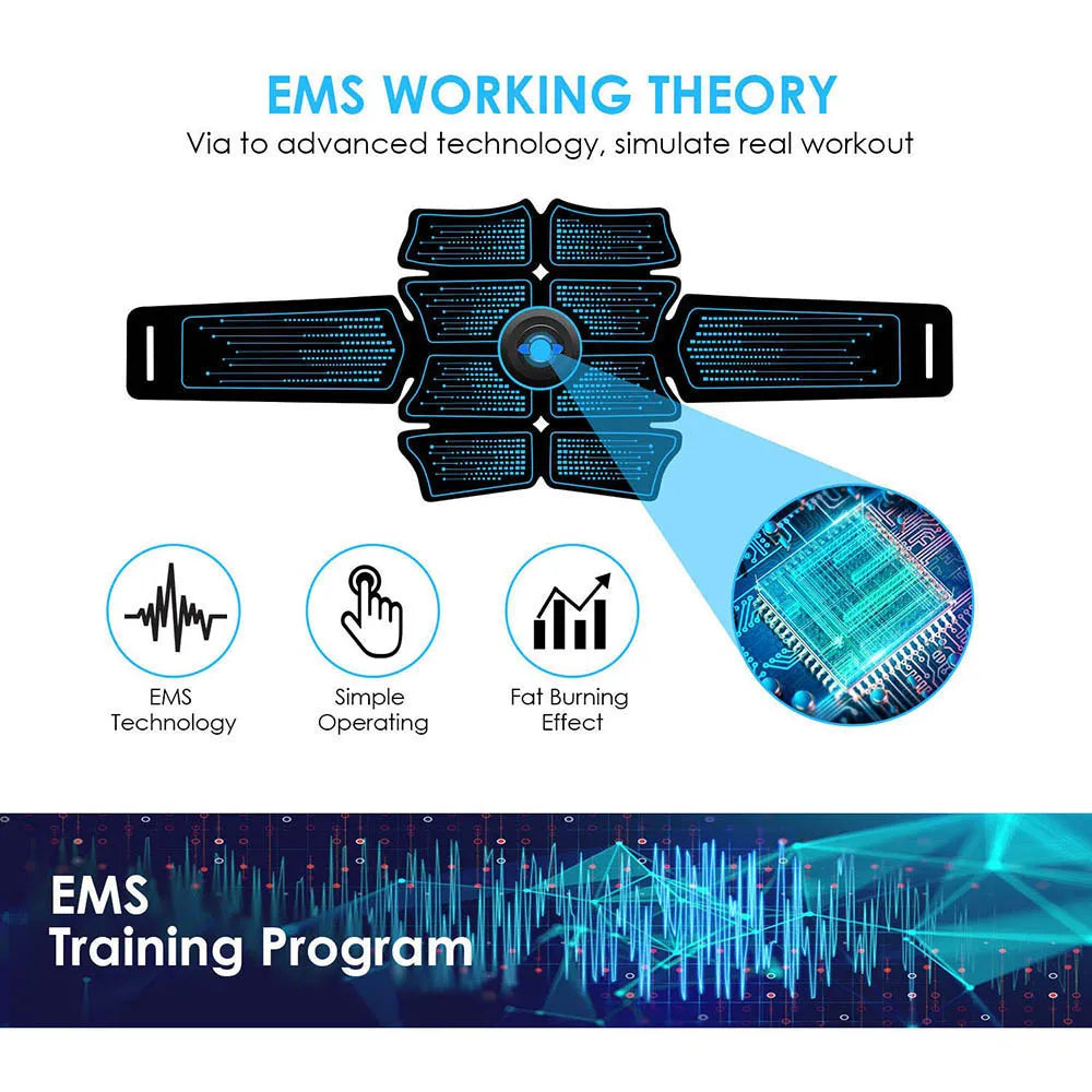EMS Abdominal & Hip Muscle Stimulator – Home Fitness Massager