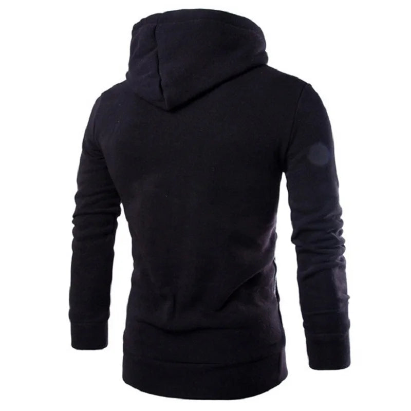 Men's Hooded Sweatshirt – Zipper Pullover, High Neck Jacket & Coat