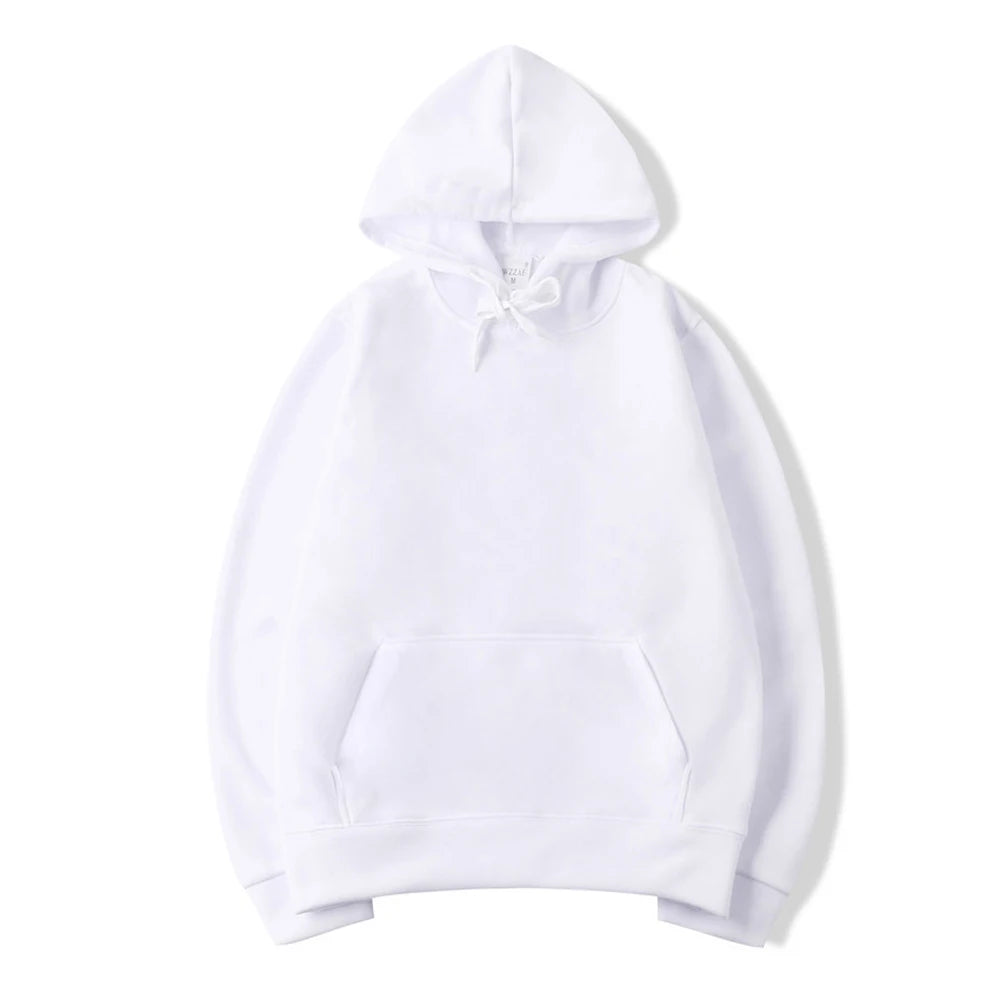 Men's Oversized Pullover Hoodie – Solid Color Sweatshirt for Spring & Autumn