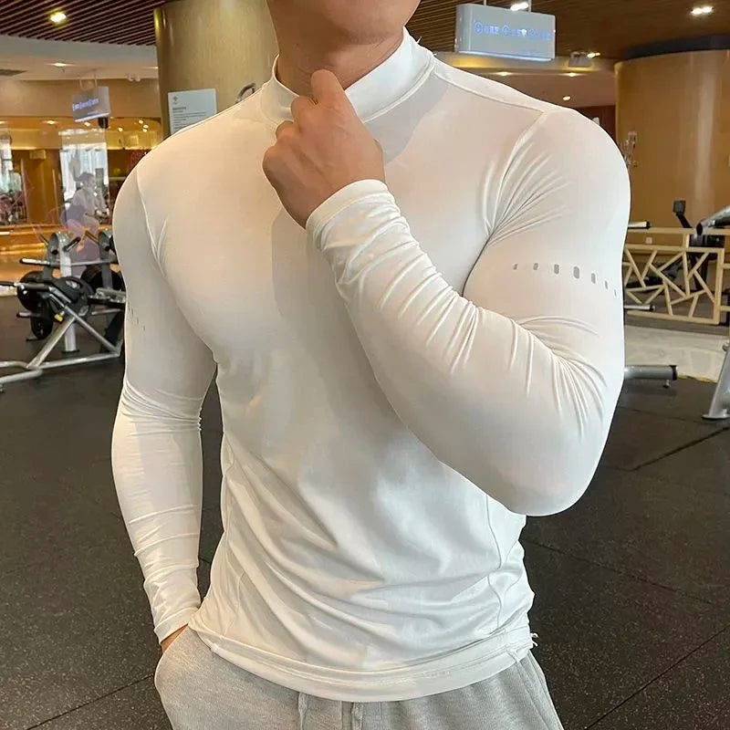 Men's Long Sleeve Gym T-Shirt – Compression Fit, Quick-Dry Training Top