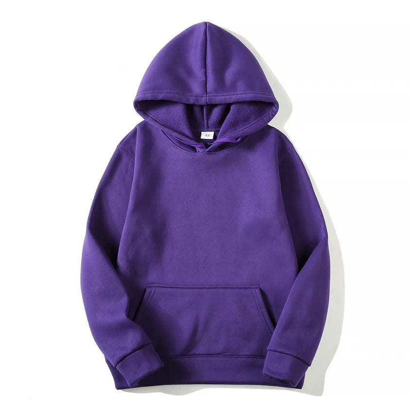 Unisex Casual Hoodie – Solid Color Sweatshirt