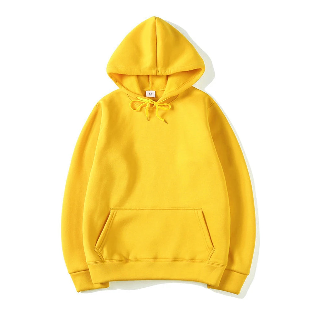 Men's Oversized Pullover Hoodie – Solid Color Sweatshirt for Spring & Autumn