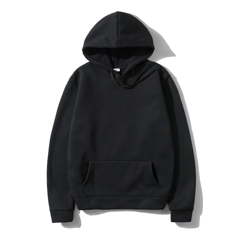 Unisex Hooded Sweatshirt – Red, Black, Gray Fleece, Hip Hop Streetwear