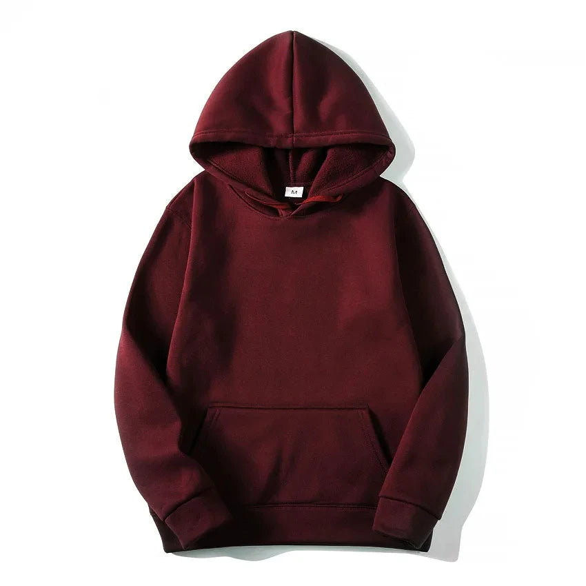 Unisex Casual Hoodie – Solid Color Sweatshirt