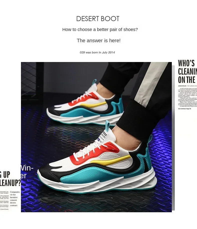 Men's Trendy Sports Shoes – Cushioned, Breathable Running & Walking Sneakers