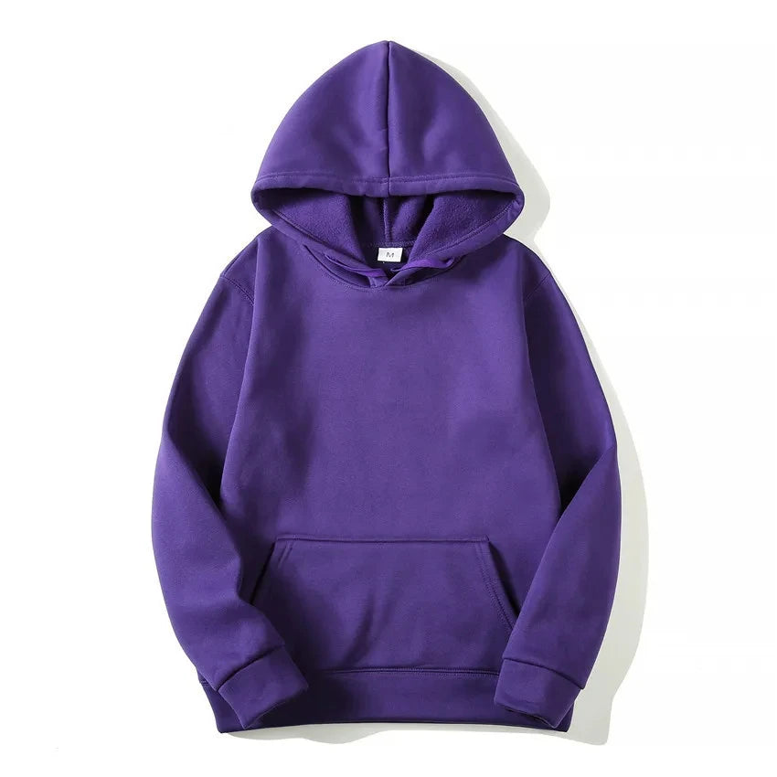 Unisex Casual Hoodie – Solid Color Sweatshirt