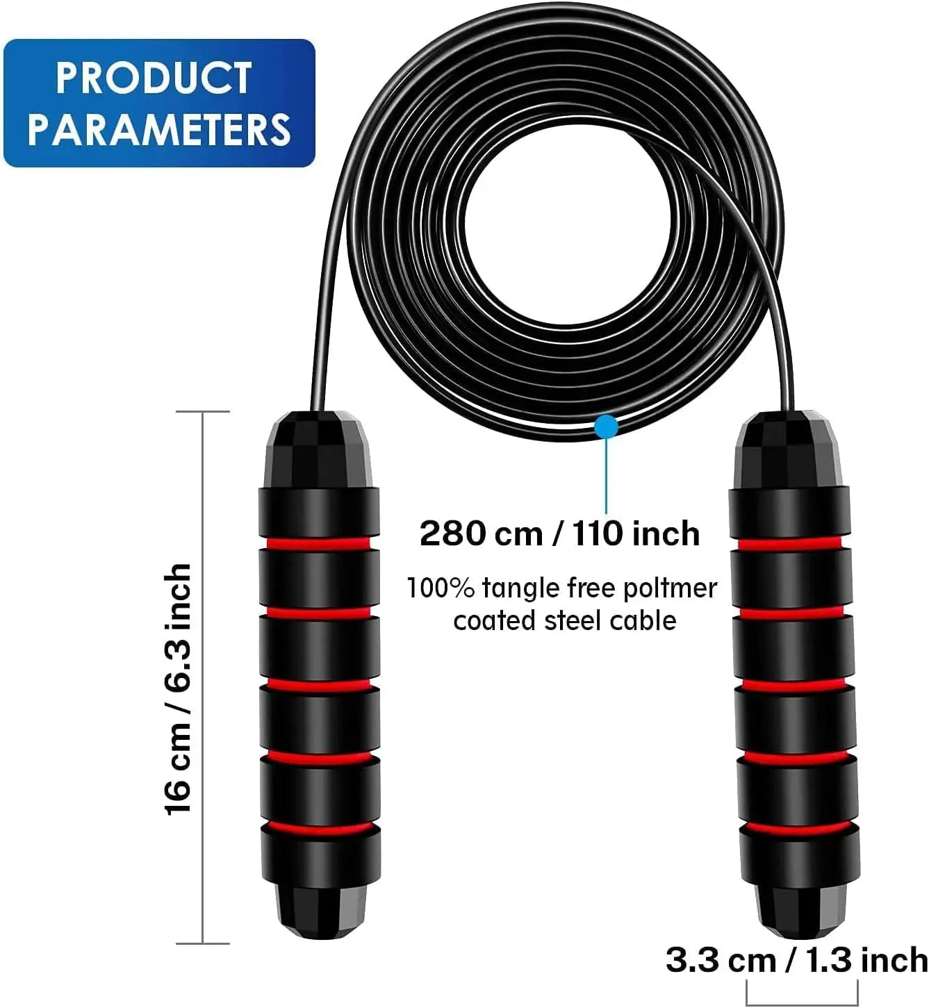 Adjustable Speed Jump Rope with Ball Bearings – Foam Handles for Home Workouts