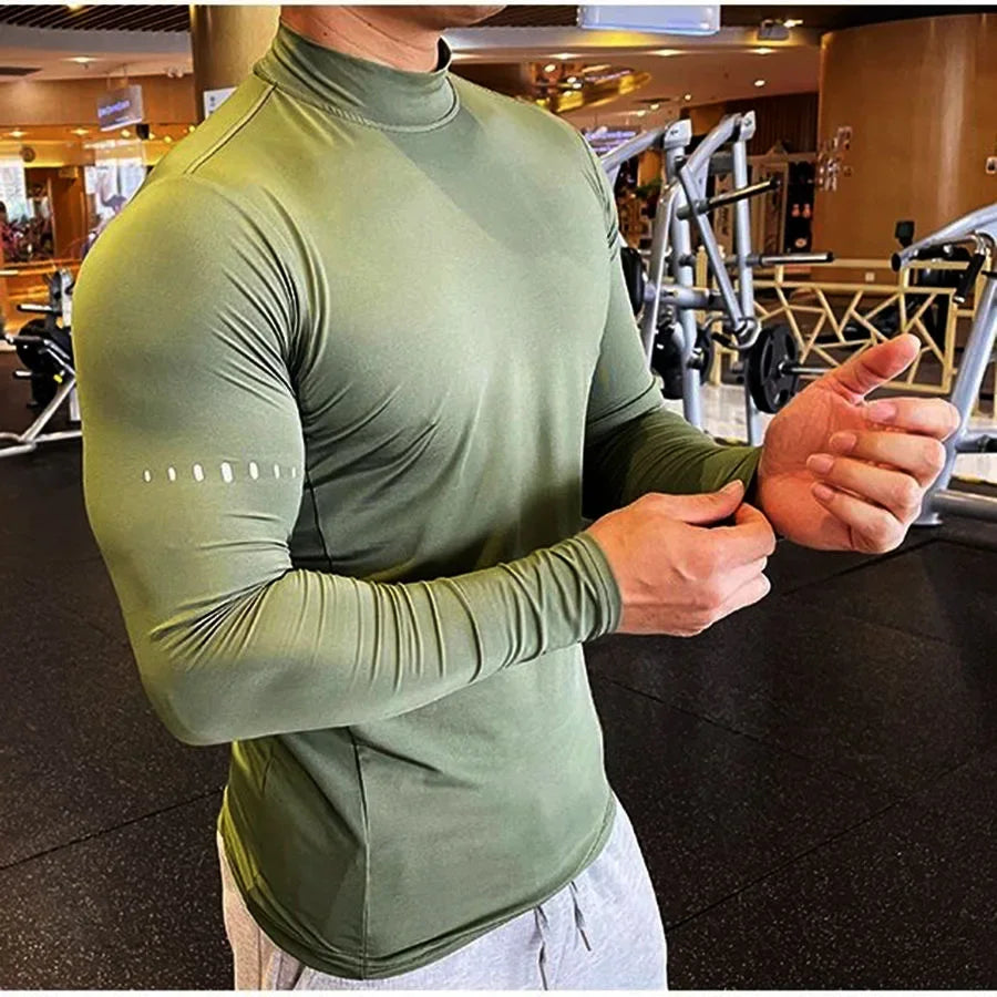 Men's Long Sleeve Gym T-Shirt – Compression Fit, Quick-Dry Training Top