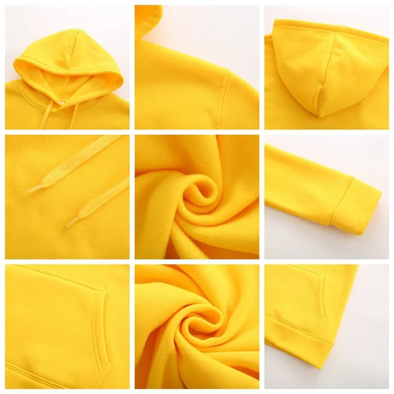 Men's Oversized Pullover Hoodie – Solid Color Sweatshirt for Spring & Autumn