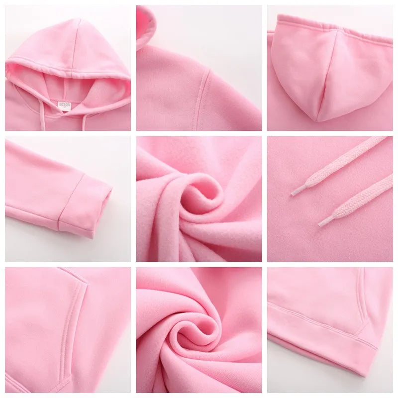 Men's Oversized Pullover Hoodie – Solid Color Sweatshirt for Spring & Autumn
