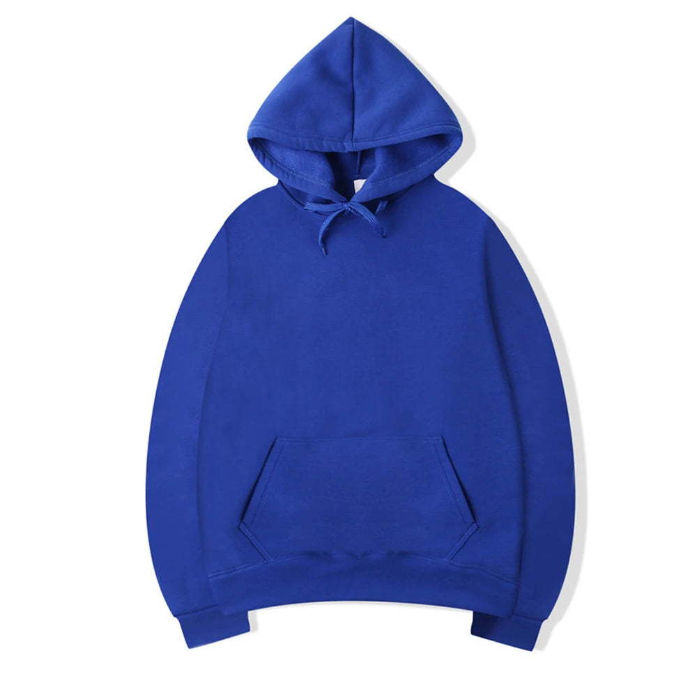 Men's Oversized Pullover Hoodie – Solid Color Sweatshirt for Spring & Autumn