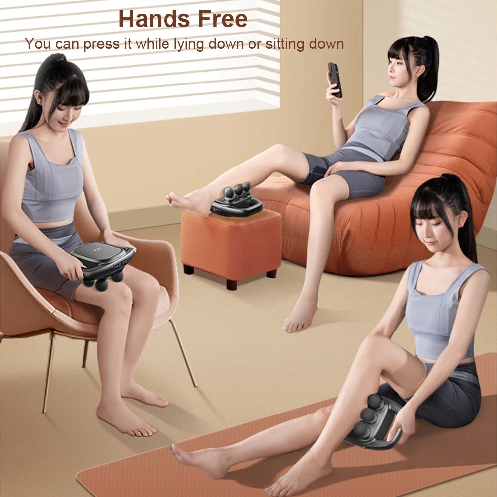 High-Frequency Muscle Massage Gun – 6 Heads for Back, Waist & Full Body Relief