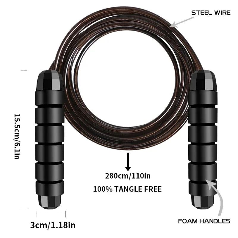 Adjustable Steel Wire Speed Jump Rope – For Fitness & Training Workouts