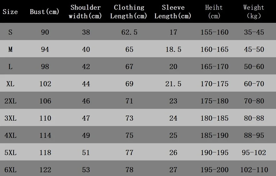 Men's Oversized T-Shirt – Fitness O-Neck Tee in Sizes S–6XL