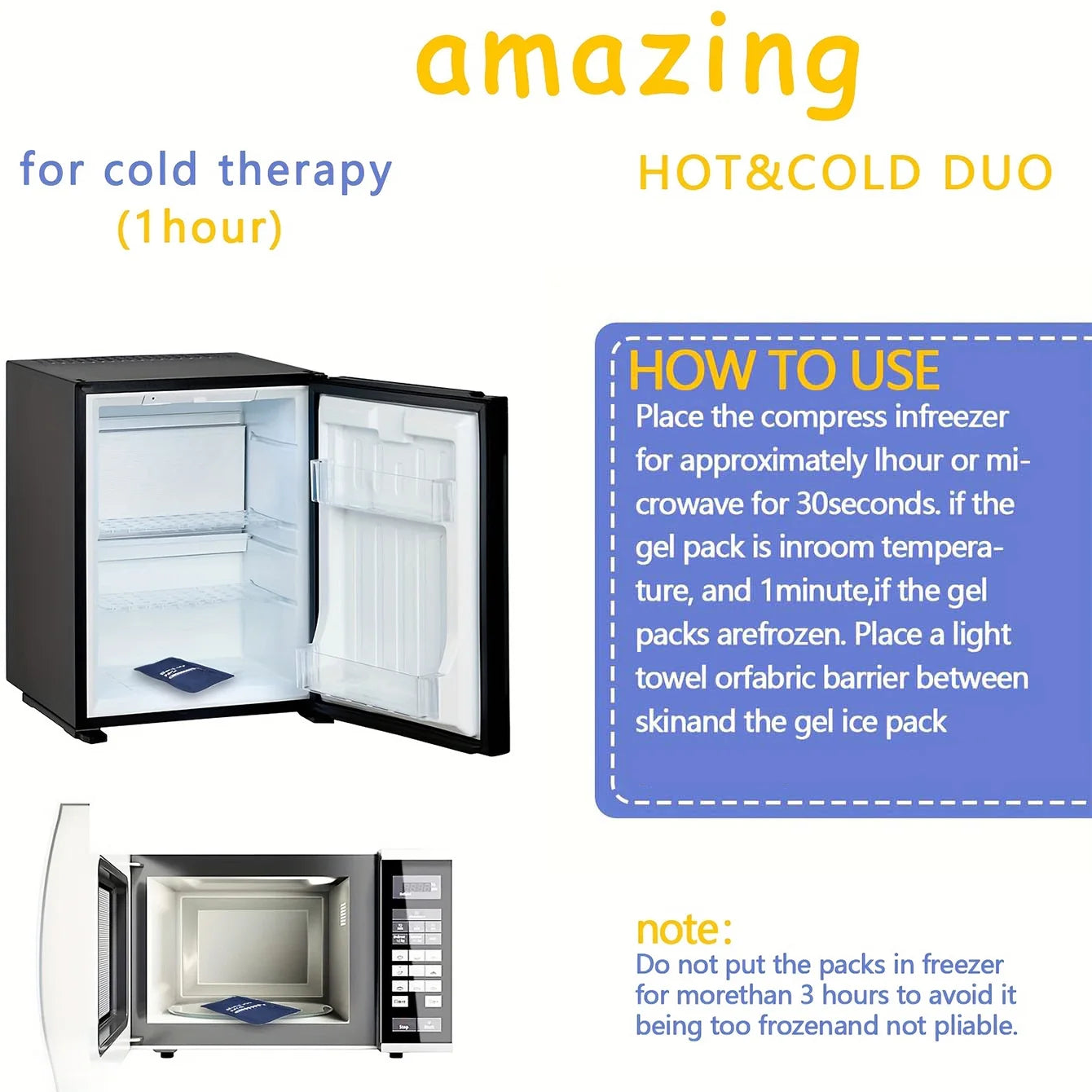 Reusable Hot & Cold Gel Pack – Microwaveable Pad for Pain Relief & Injury Recovery