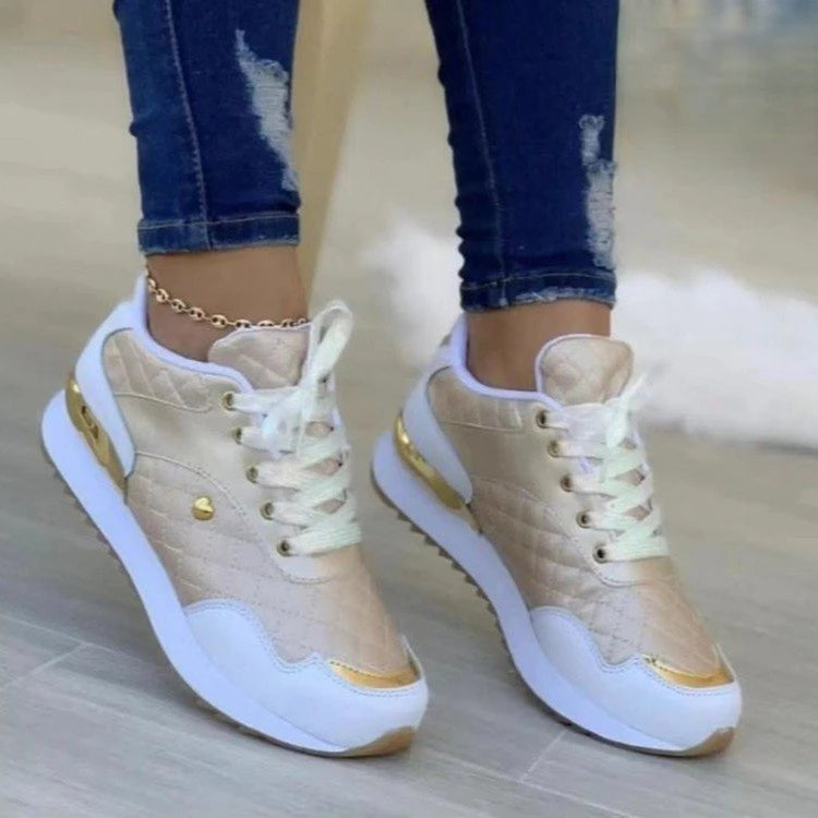 Women's Sports Shoes – Non-Slip, Lace-Up Platform Sneakers for Autumn & Winter