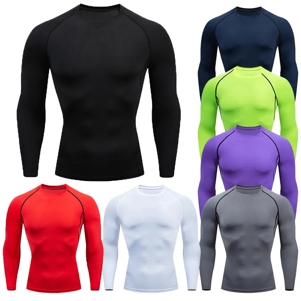 Men's Long-Sleeve Compression Shirt – Quick-Dry Fitness & Training Wear