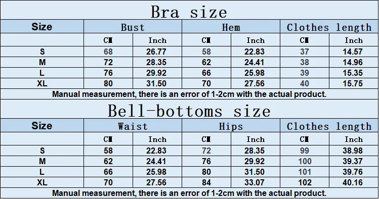 2-Piece Women's Yoga Set – Flared Trousers & Sports Bra Crop Top
