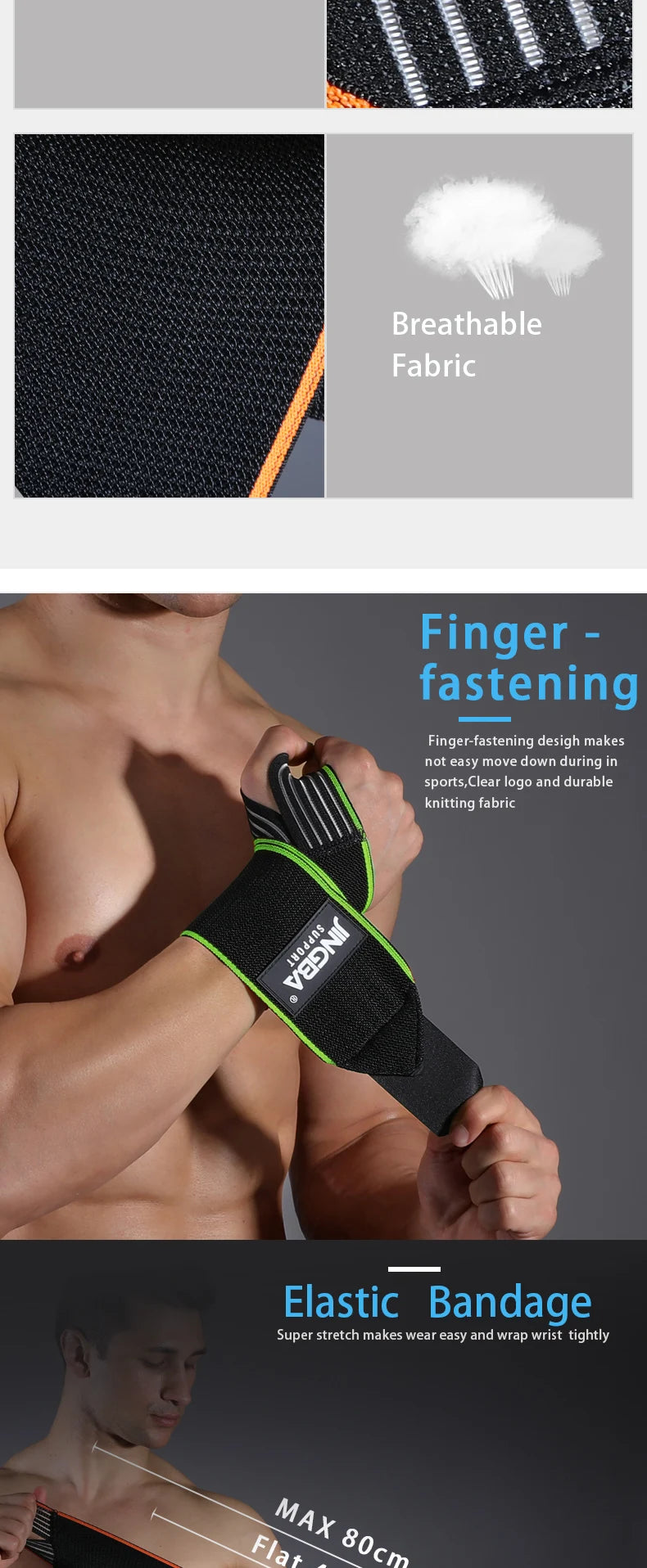 Fitness Wrist Wraps – Padded Support Straps for Weightlifting & Cross Training