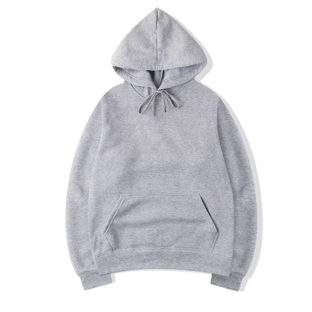 Men's Oversized Pullover Hoodie – Solid Color Sweatshirt for Spring & Autumn