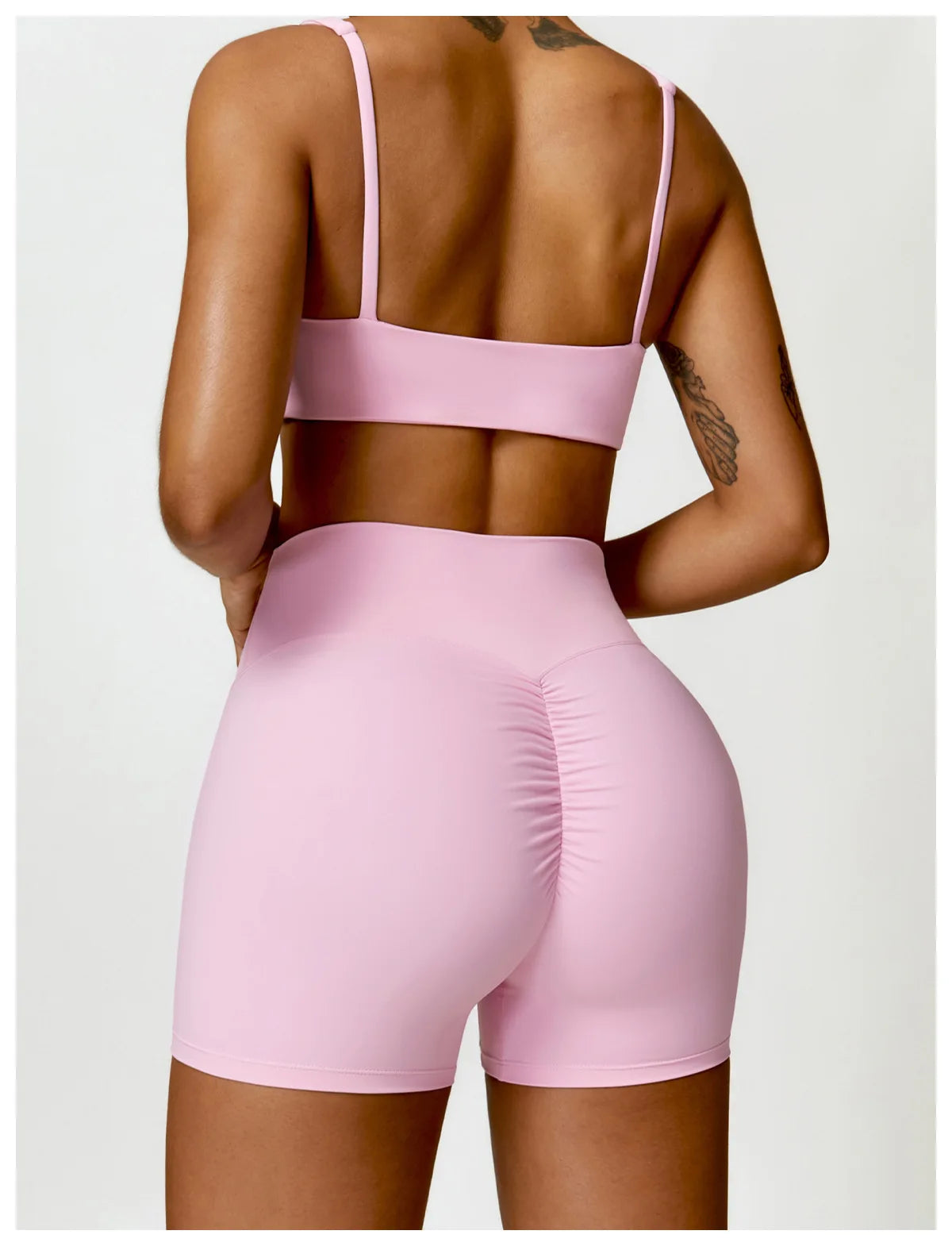 2-Piece Women's Yoga Set – Long Sleeve Top, Shorts & Sports Bra