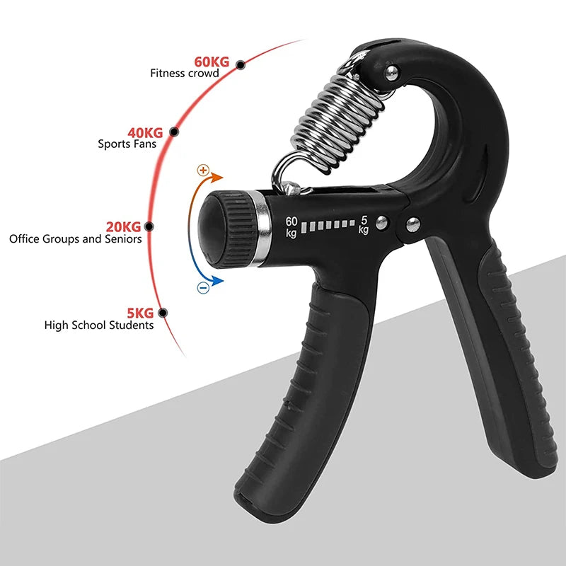 Adjustable Grip Strength Trainer (5–60kg) – Non-Slip Hand & Forearm Exerciser
