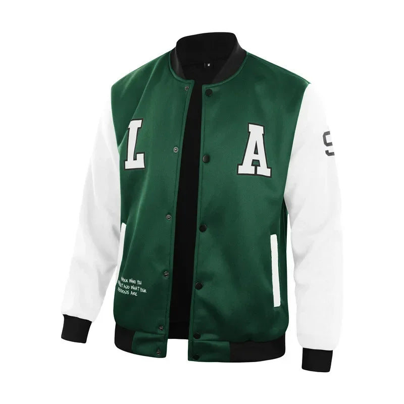 Men's Varsity Hoodie Jacket – Streetwear Baseball Bomber