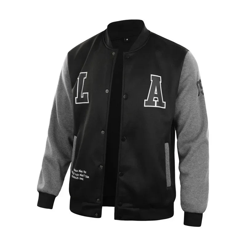 Men's Varsity Hoodie Jacket – Streetwear Baseball Bomber