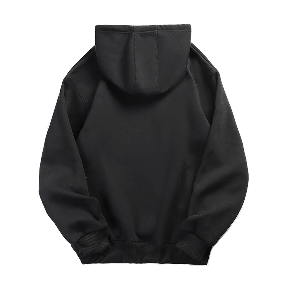 Men's Oversized Pullover Hoodie – Solid Color Sweatshirt for Spring & Autumn