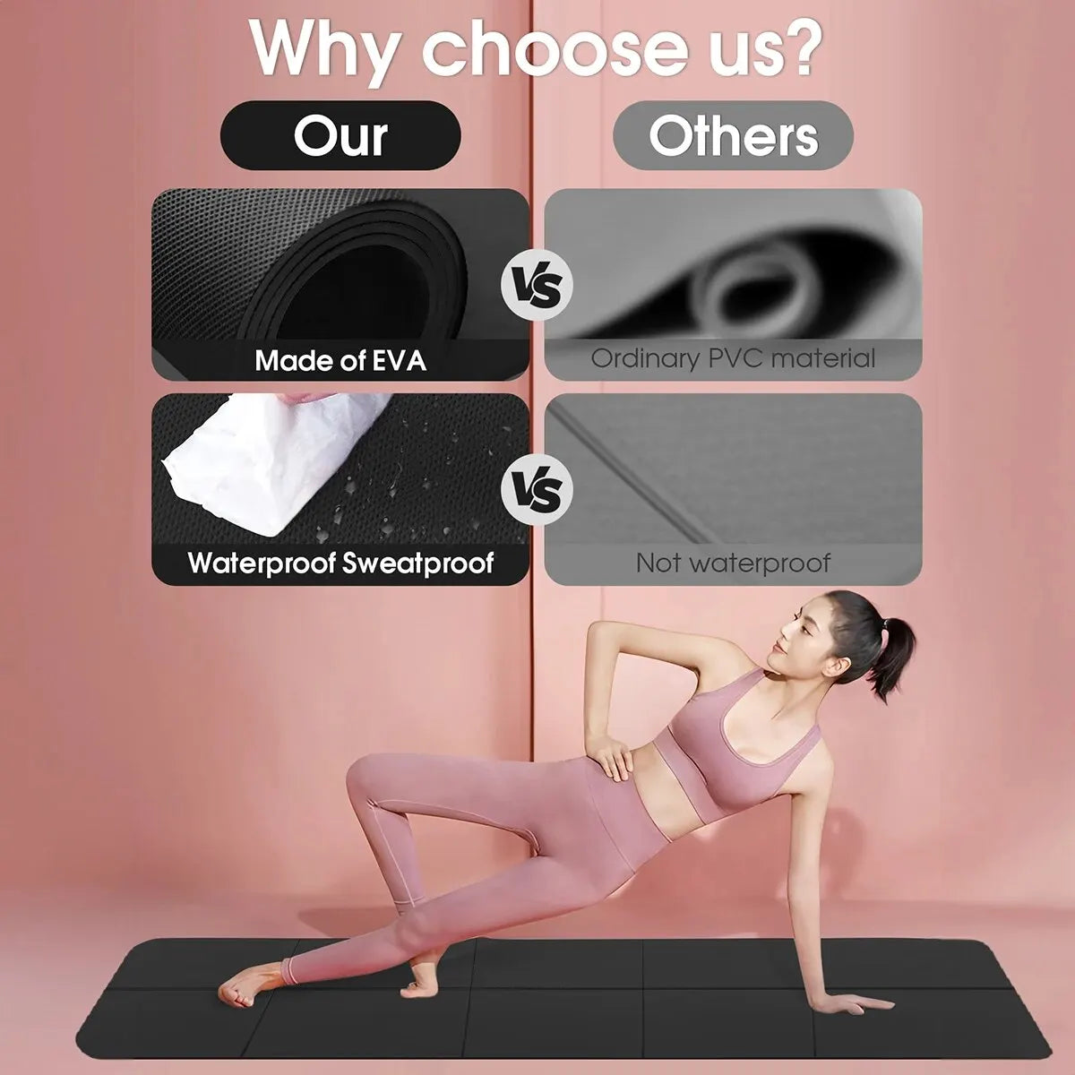 Anti-Skid EVA Yoga Mat – 4mm Comfort Foam for Yoga, Pilates & Fitness