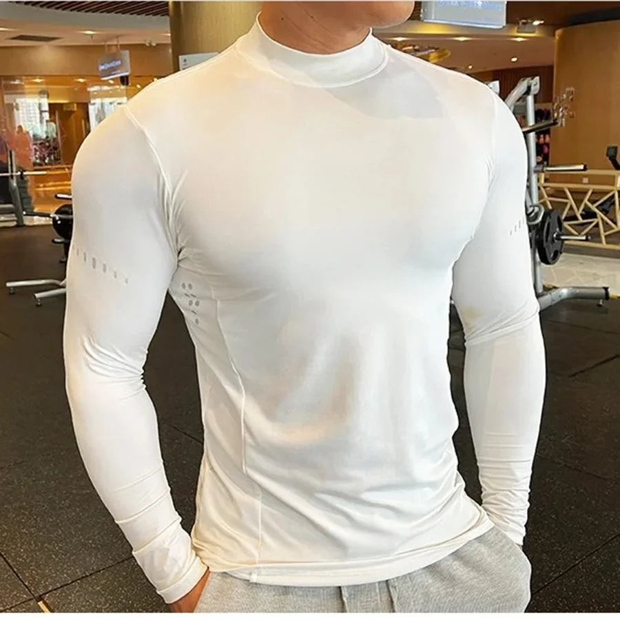 Men's Long Sleeve Gym T-Shirt – Compression Fit, Quick-Dry Training Top