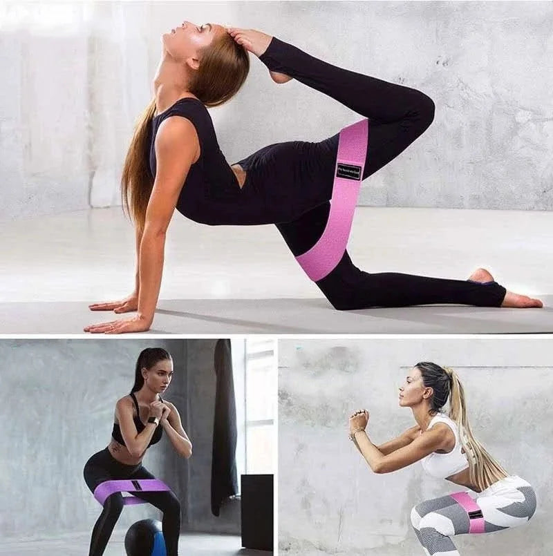 Anti-Slip Hip Resistance Bands – Yoga & Fitness Stretch Bands for Legs & Butt