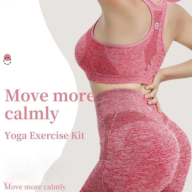 Women's Seamless Yoga Set – Sports Bra, Gym Shorts & Leggings