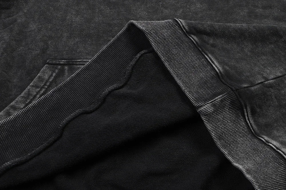 Men's Berserk Hoodie – Gothic Print, Vintage Washed Cotton, Oversized Y2K Streetwear