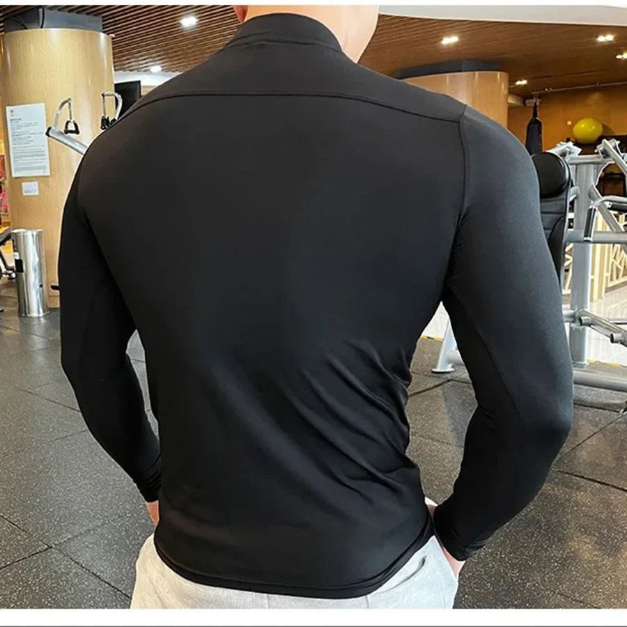 Men's Long Sleeve Gym T-Shirt – Compression Fit, Quick-Dry Training Top