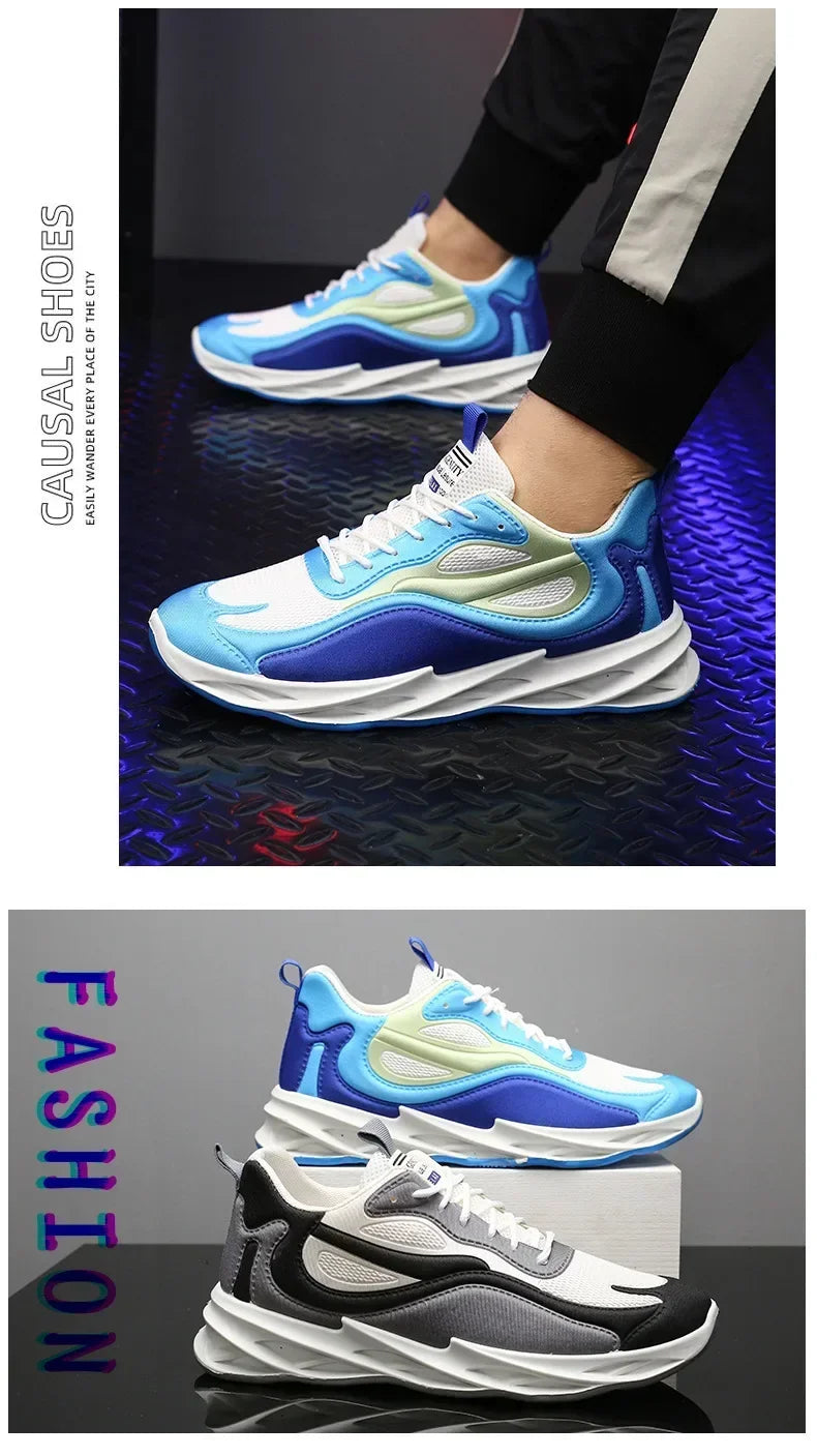 Men's Trendy Sports Shoes – Cushioned, Breathable Running & Walking Sneakers