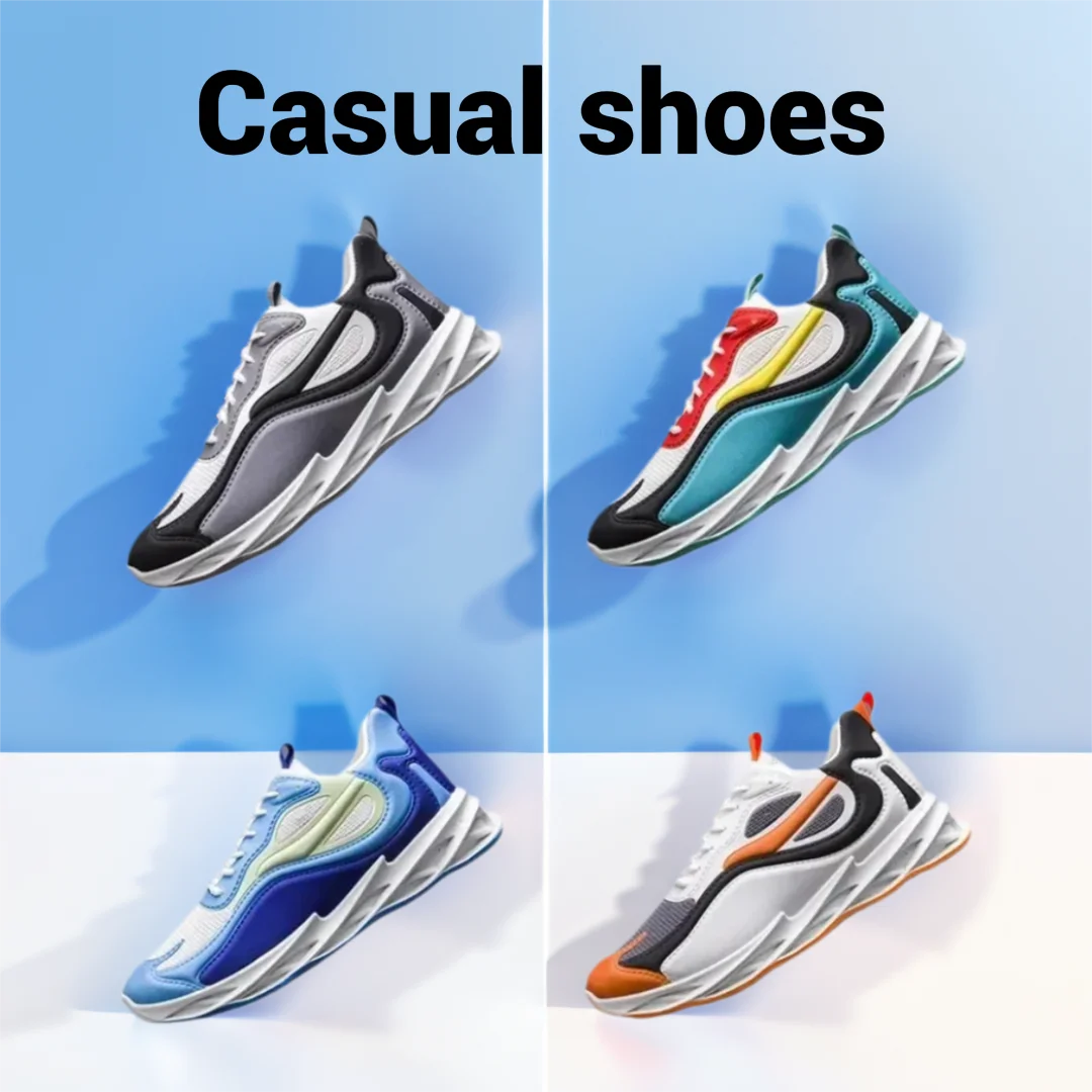 Men's Trendy Sports Shoes – Cushioned, Breathable Running & Walking Sneakers