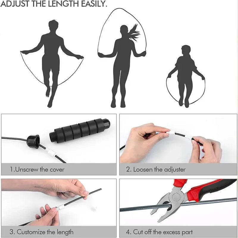 Adjustable Speed Jump Rope with Ball Bearings – Foam Handles for Home Workouts