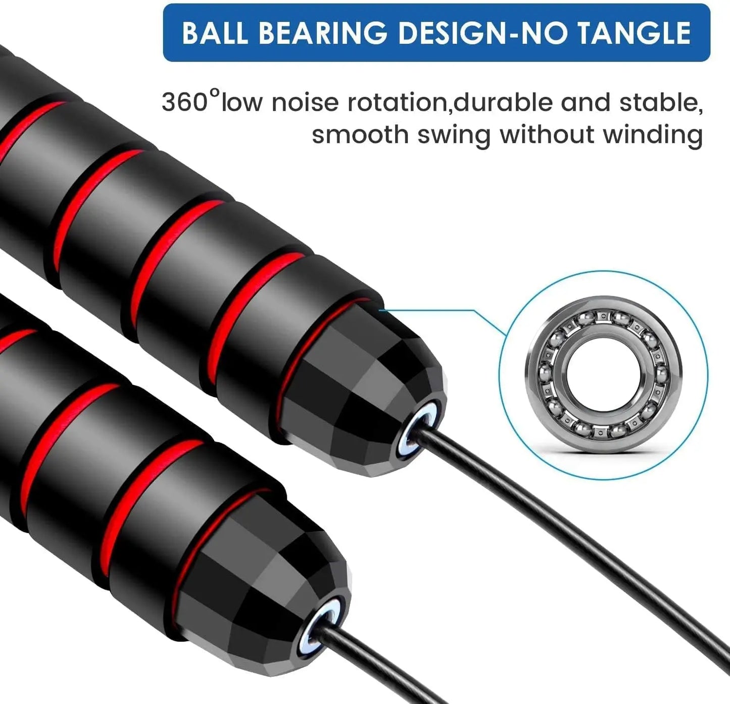 Adjustable Speed Jump Rope with Ball Bearings – Foam Handles for Home Workouts