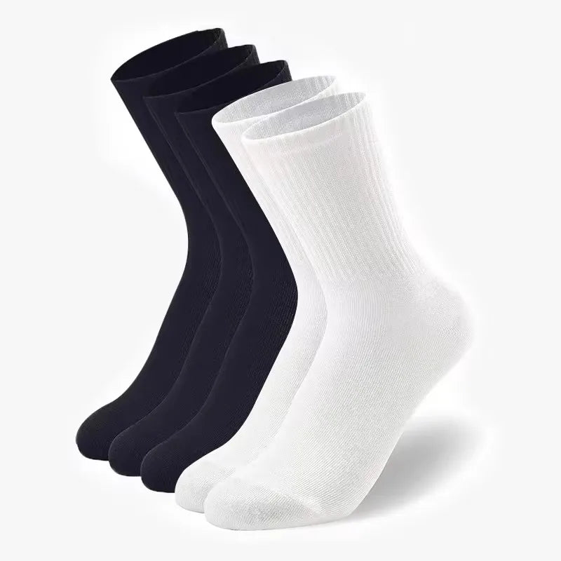 5 Pairs Women's Solid Color Socks – Breathable, Odor-Resistant & Comfortable