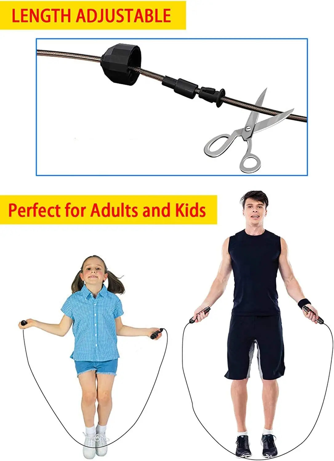 Adjustable Speed Jump Rope with Ball Bearings – Foam Handles for Home Workouts
