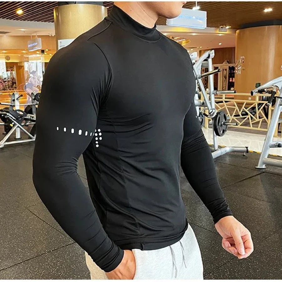 Men's Long Sleeve Gym T-Shirt – Compression Fit, Quick-Dry Training Top