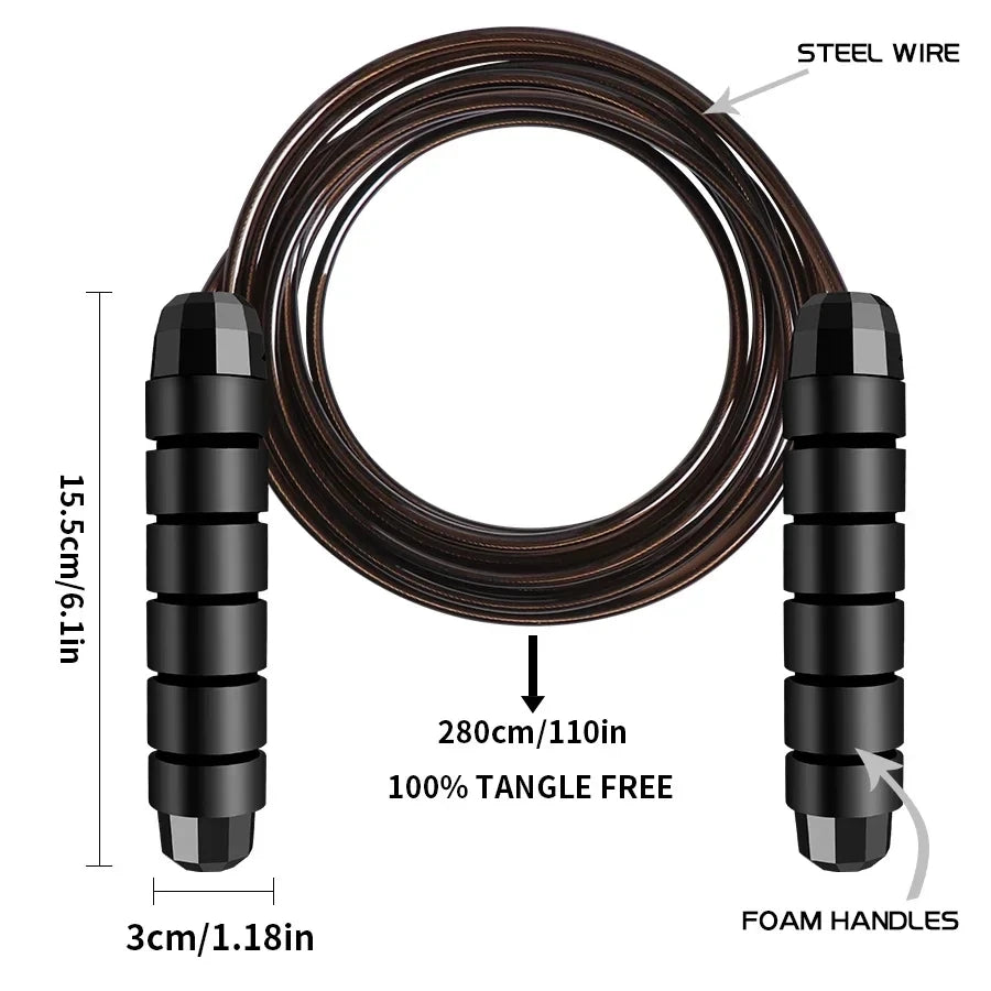 Adjustable Steel Wire Speed Jump Rope – For Fitness & Training Workouts