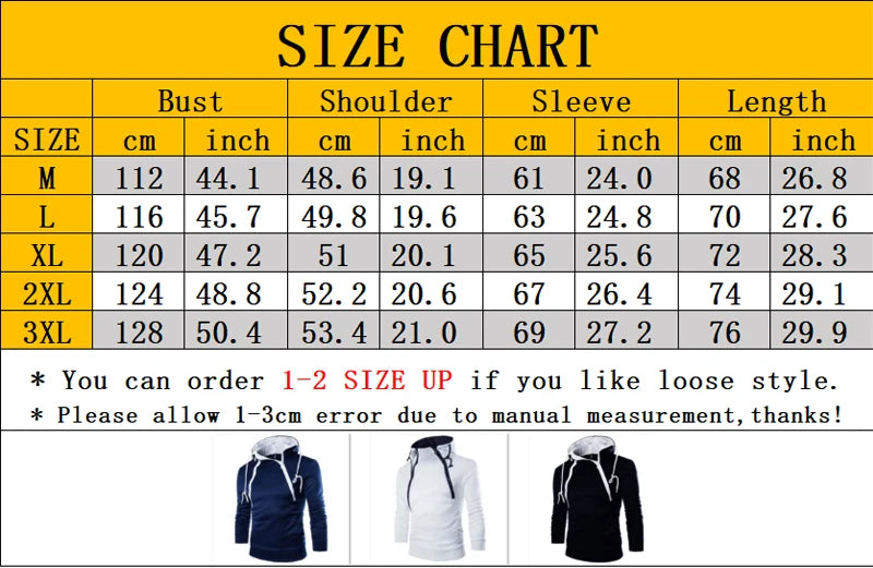 Men's Hooded Sweatshirt – Zipper Pullover, High Neck Jacket & Coat