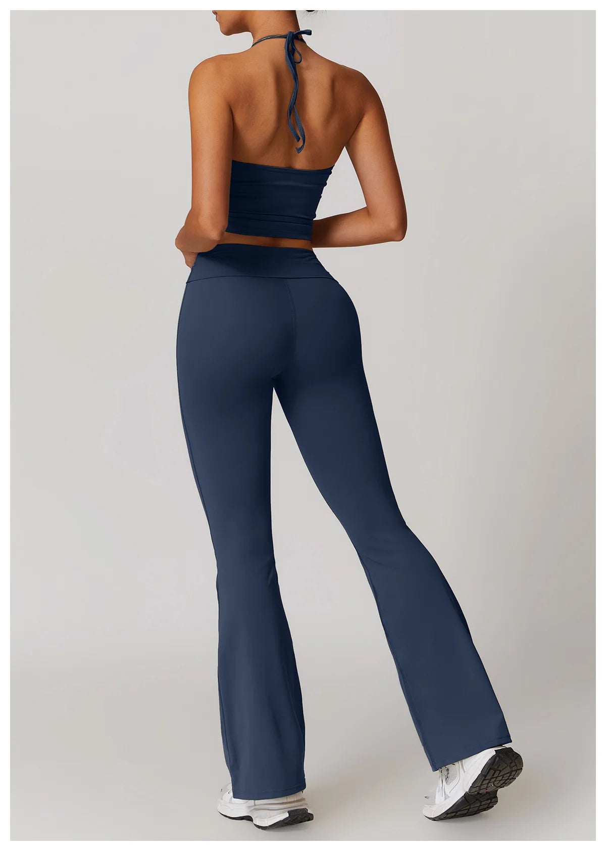 2-Piece Women's Yoga Set – Flared Trousers & Sports Bra Crop Top