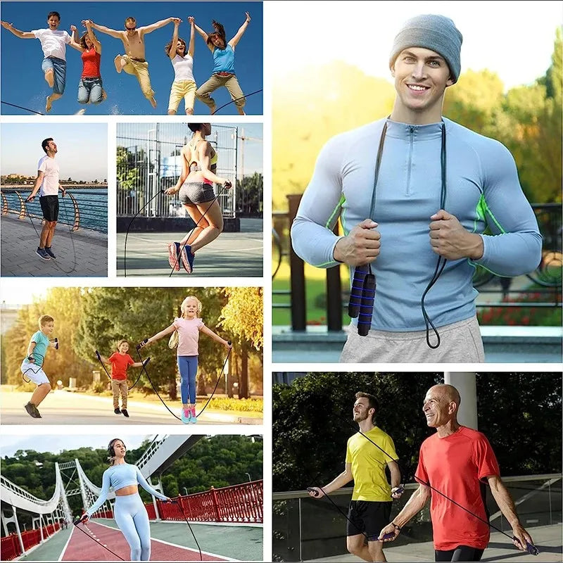 Adjustable Speed Jump Rope with Ball Bearings – Foam Handles for Home Workouts