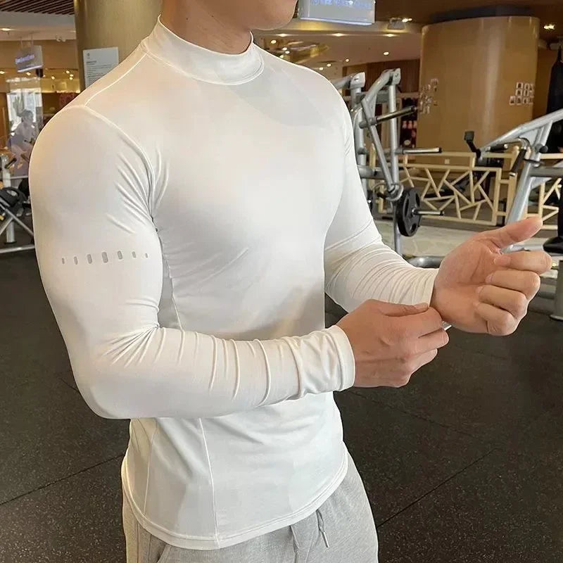 Men's Long Sleeve Gym T-Shirt – Compression Fit, Quick-Dry Training Top