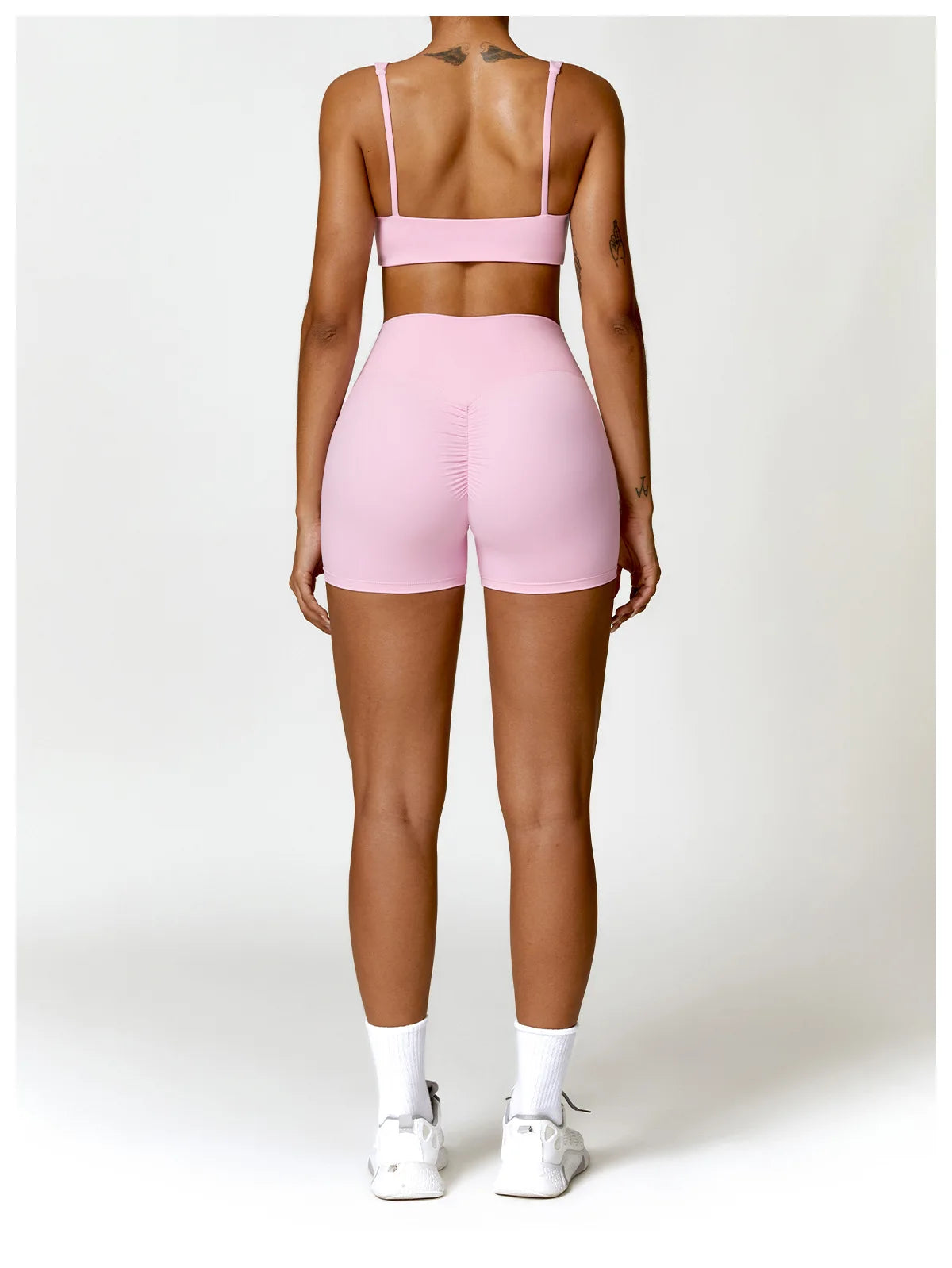 2-Piece Women's Yoga Set – Long Sleeve Top, Shorts & Sports Bra